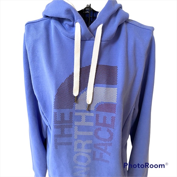 The North Face Periwinkle Blue Graphic Pullover Hoodie Size M - Picture 3 of 12
